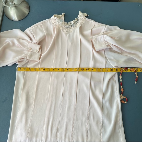 Vintage Lace High Neck Blouse Size 12 - Picture 8 of 11
